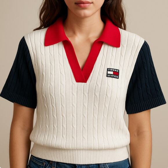 Tommy Hilfiger Sweaters - Woman’s Tommy Jeans Collared Sweater size X-Large